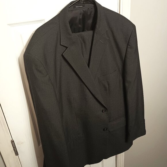 Blair Underwood Men 2 Piece Gray Pinstriped Suit - Picture 2 of 16